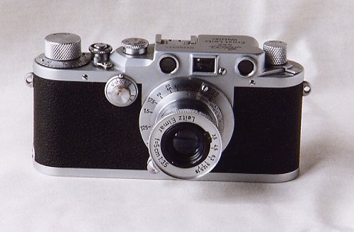 Leica IIIc and 50/3.5 collapsible Elmar - front view