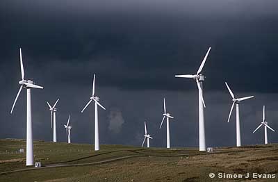 Wind turbines at Llandinam wind farm