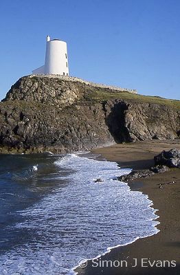 The lighthouse on Llanddwyn island (Ynys Llanddwyn)