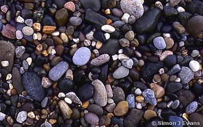 Small pebbles on the beach at Llandudno