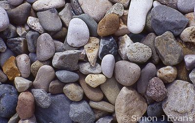 Stones and pebbles on a beach