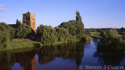 St Eata's church beside the river Severn at Atcham, near Shrewsbury